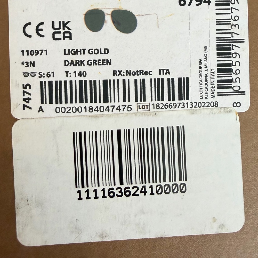 Burberry Gold and Green Aviator Sunglasses - Picture 6 of 6